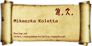 Mikeszka Koletta névjegykártya